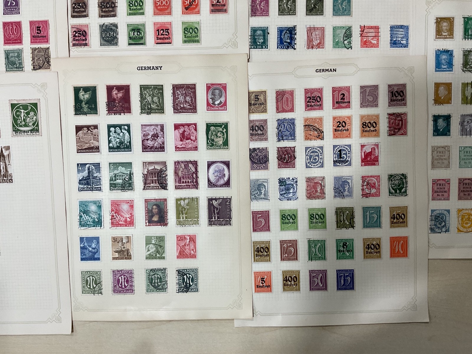 German stamps. 1800s on + Reich. Large lot. Vintage. Leaves. D18