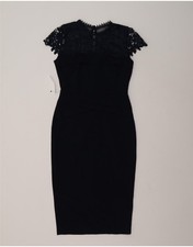 Lipsy Womens Bodycon Dress UK 10 Small Navy Blue Polyester UE09