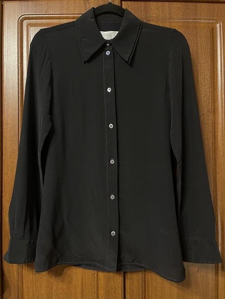 Women Victoria Beckham Shirt Navy Silk 34