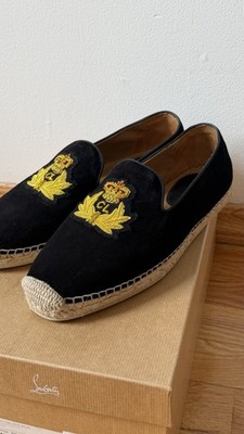 Christian Louboutin ''Nanou Orlato espadrille black w logo sz 41 BNIB summer shoe