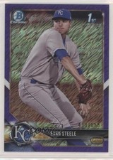 2018 Bowman Chrome Prospects Purple Shimmer Refractor 430/655 Evan Steele 6u5