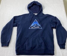 Columbia Men's Navy Blue Pullover Hoodie Size L Large Triangle Mountain Logo