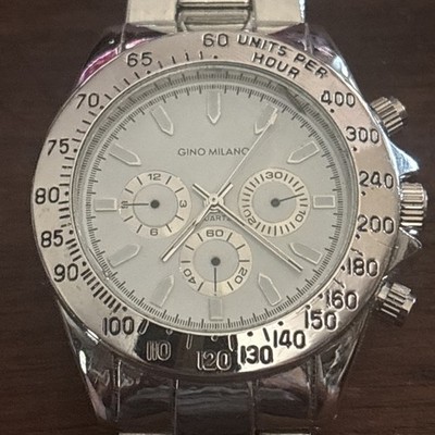 Gino Milano Men s Chronograph Watch Silver Tone