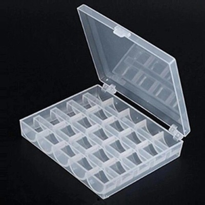Universal Nähspulen Spulenkoffer klar 25 Gitter Aufbewahrungsbox Behälter Organizer