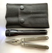 Leatherman PST multi-tool Mini Maglite flashlight nylon sheath  USA