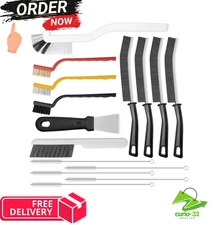 15 Pack Crevice Cleaning Brush Set, Hard Bristle Small Scrub for Corners & Grout