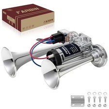 Air Horn for Truck 12V Loud Train Horn with Air 12V Integrated Air Horn Silver