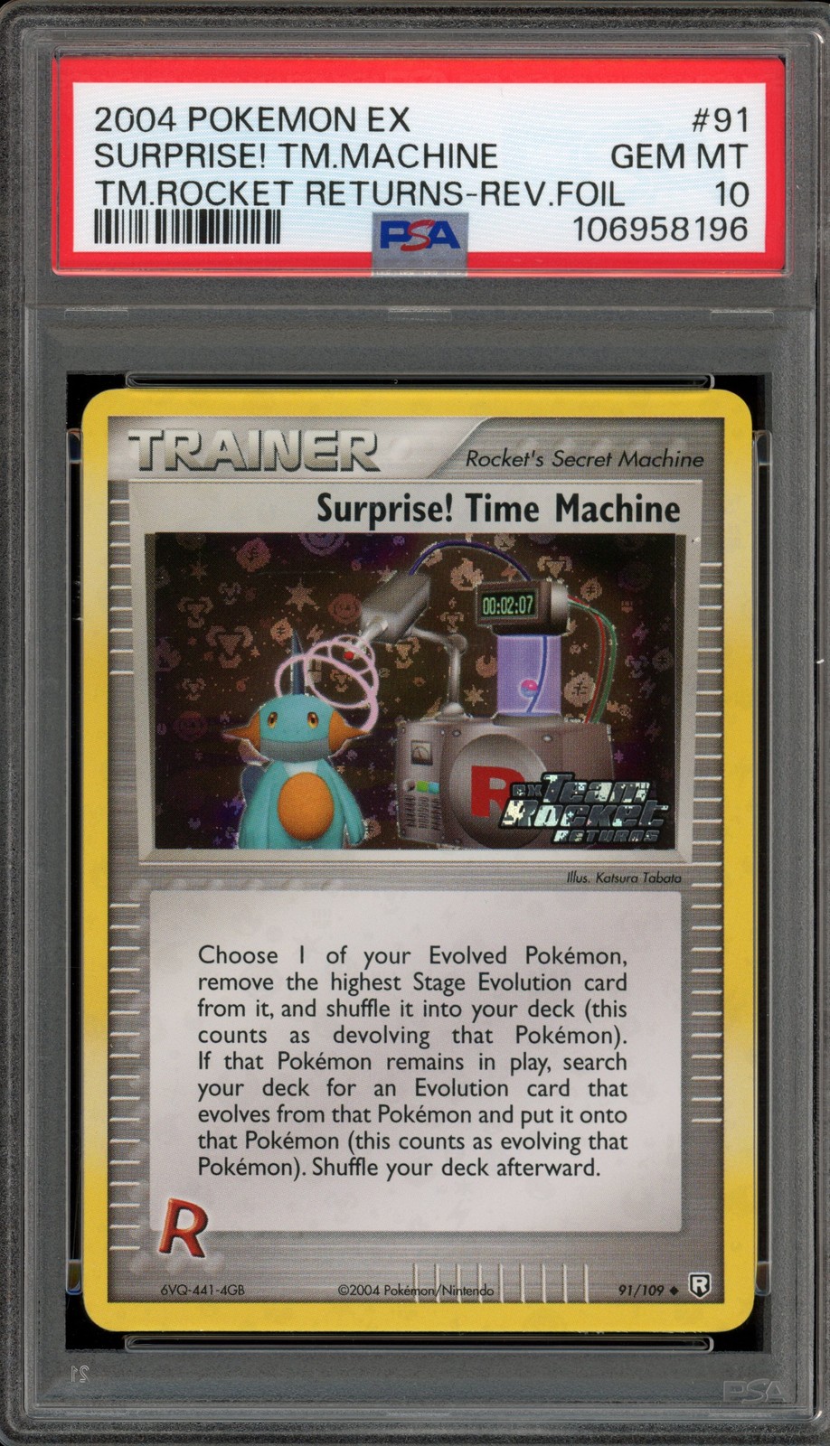 Pokemon Surprise! Time Machine EX Team Rocket Returns Reverse Holo #91 PSA 10