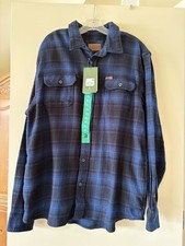 Orvis Flannel Shirt Mens XL Blue Black Plaid Big Bear Heavyweight Classic w Tags