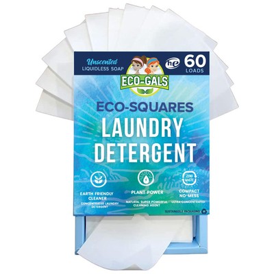 Eco-Squares laundry detergent sheets with zero waste dry soap technology for ...