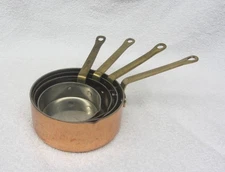 Vintage Copper & Brass Measuring Cup (Set of 4) - Nesting - Mid Century Copper