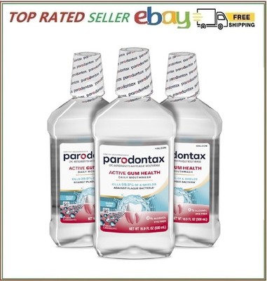 Parodontax Active Gum Health Mouthwash, Antigingivitis Alcohol-Free, 16.9 Oz X3