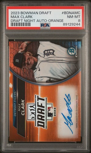 Max Clark [Orange] #BDNA-MC 2023 Bowman Draft Night Autographs card