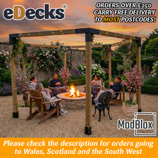 The ModBlox Garden Hex Heavy Duty Pergola 3.6m x 3.6m Pressure Treated