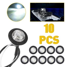 10X LED Truck Trailer Light Round Front Rear Side Clearance Indicator Lamp White