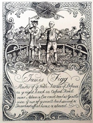 Kupferstich um 1890. James Figg, Master of Noble Science of Defence. W. Hogarth