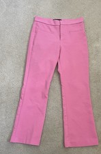 Zara Straight Leg High Waist Casual Pants Trousers Pink Sz M Dressy