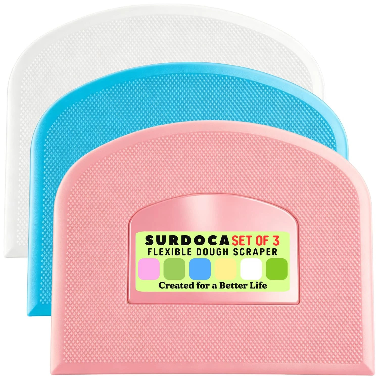 Dough Scraper Bench Scraper - 3P 9.5x6.1" Plastic Flexible Bowl Scraper, Shar...
Opens in a new wind
