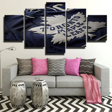 Toronto Maple Leafs NHL Hockey Sports Team Logo 5 Piece Panel Canvas Wall Art