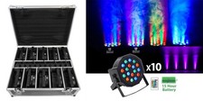 Rockville BATTERY PAR PACK 50 BLACK 10 Rechargeable Wash Lights Charging Case