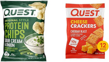 Chipsy proteinowe, kwaśna śmietana i cebula, wysokobiałkowa, niskowęglowodanowa, opakowanie 12 szt. i ser C