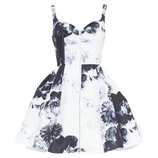 Alexander Mcqueen Floral Zip Front Dress Women White Size 38