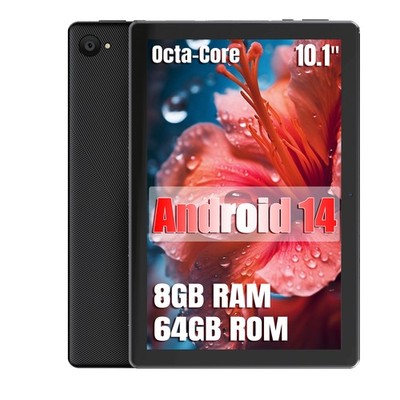 10.1 inch Android 14 Tablet 8GB 64GB ROM Touchscreen Octa-core Processor Wi-Fi