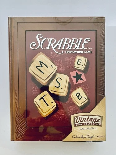 Scrabble Vintage Game Collection Wood Box Bookshelf Edition Hasbro 2005 NIS