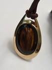 Vintage 1978 Sarah Coventry Broadway Necklace Brown Lucite Cord Goldtone — photo 1