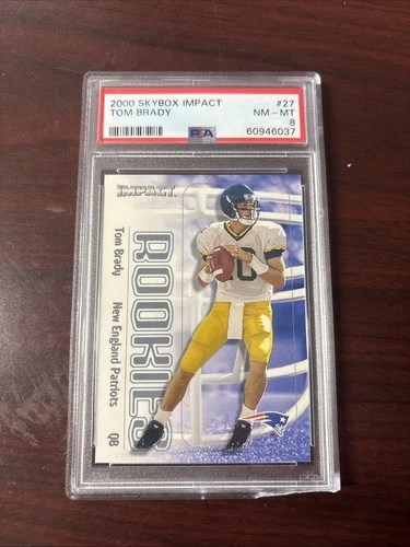 2000 SKYBOX IMPACT - TOM BRADY - # 27 (RC) PSA 8