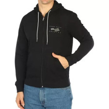 Perry Ellis America Full Zip Chest Logo Hoodie Black XL