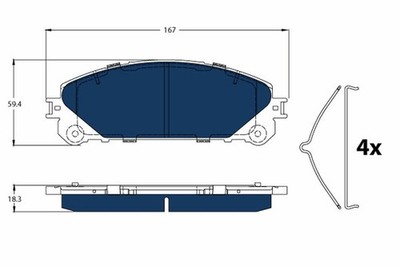 Bremsbelagsatz Scheibenbremse ELECTRIC BLUE TRW GDB3484BTE für LEXUS RX TOYOTA 4