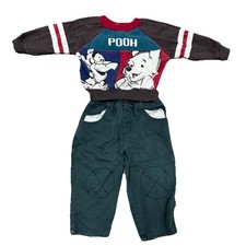 vintage winnie the pooh disney store toddler Pants  sweatshirt Set 24 MOS RARE
