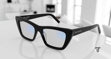 SAINT LAURENT SL 276 MICA 025 Cat Eye Acetate Black Grey 53mm Women's Sunglasses