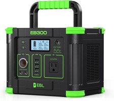 EBL Portable Power Station 288.6Wh 330W Solar Generator Pure Sine Wave AC Output