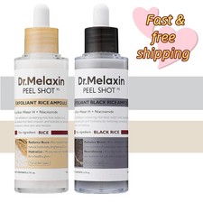 Dr.Melaxin Peel Shot Glow White and Black Rice Ampoule Duo FREE SHIPPING US