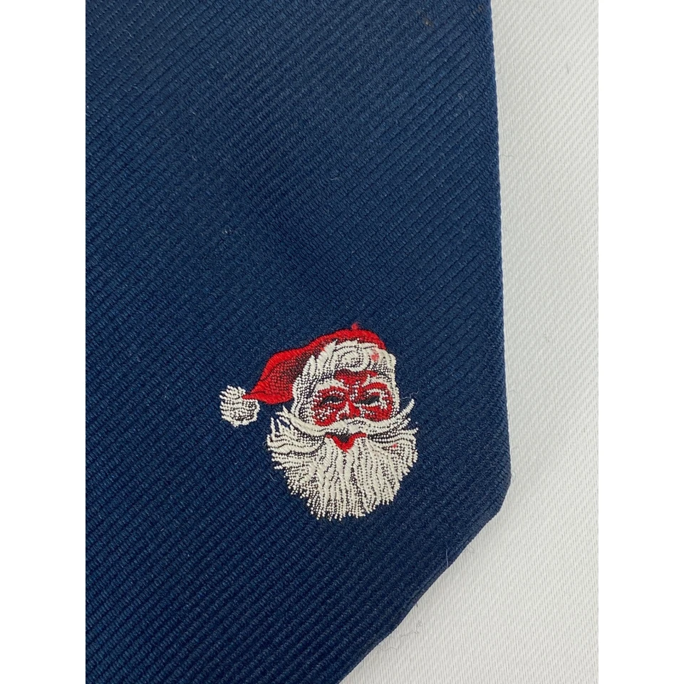 Corbata Brittania Para Hombre Azul Marino Papá Noel Vacaciones Navidad Corbata Poliéster 57" Foto 2 de 4