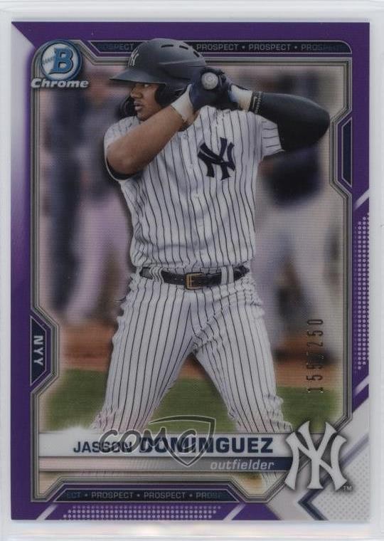 2021 Bowman Chrome Prospects Purple Refractor /250 Jasson Dominguez #BCP-213 9v7