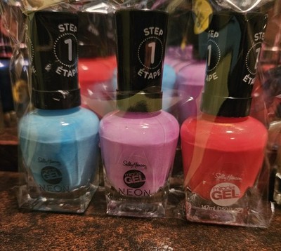 Sally Hansen Miracle Gel Neon Step 1 Color Gel Nail Polish Set 3 x 0.5 fl oz.