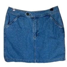 Liz Claiborne Light Wash Denim Skirt Blue Jean Size 12 90s Y2K Retro Pockets