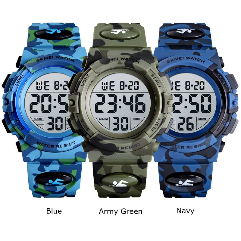 Waterproof Boy's Girl Sports Digital LED Watches Children Kids Alarm Wrist Watch - image 2 of 4