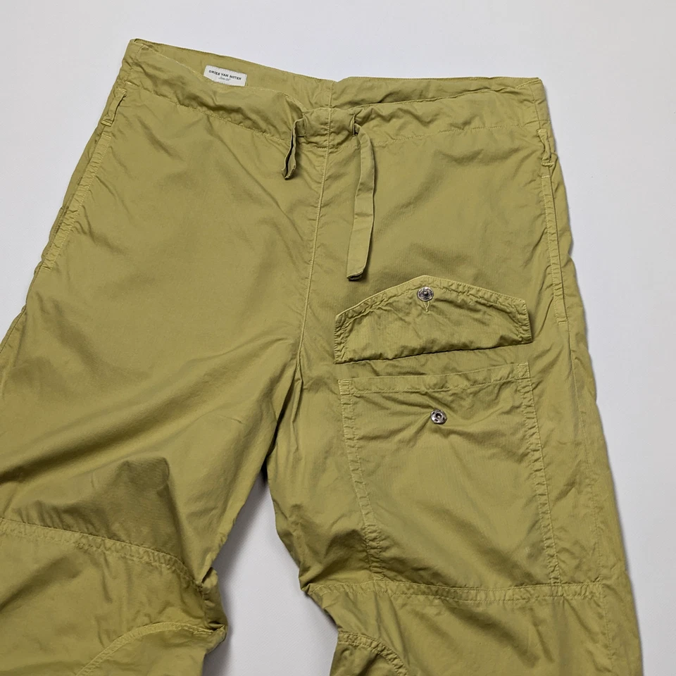 Pantalones militares Dries Van Noten vintage pierna ancha carga acampanados multibolsillo 36/S/US4 Foto 2 de 4