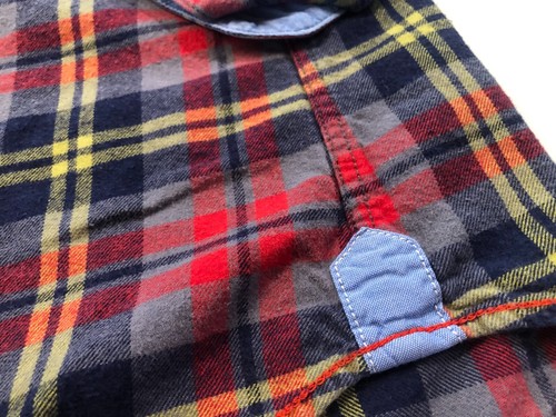 Mini Boden Boys 11-12Y Red Blue Gray Flannel Button Down Plaid Long Sleeve Shirt - Picture 6 of 6