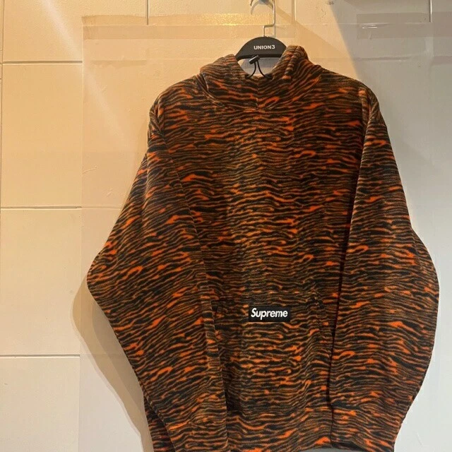 Supreme 21AW Polartec Sweat à Capuche Parka Rayure Tigre Veste Polaire L