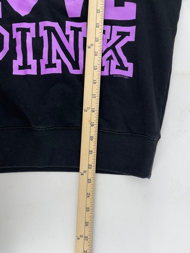 ROSA Victorias Secret Crop Top Felpa Leggera Donna Taglia Media Nero Viola - Foto 7 di 8