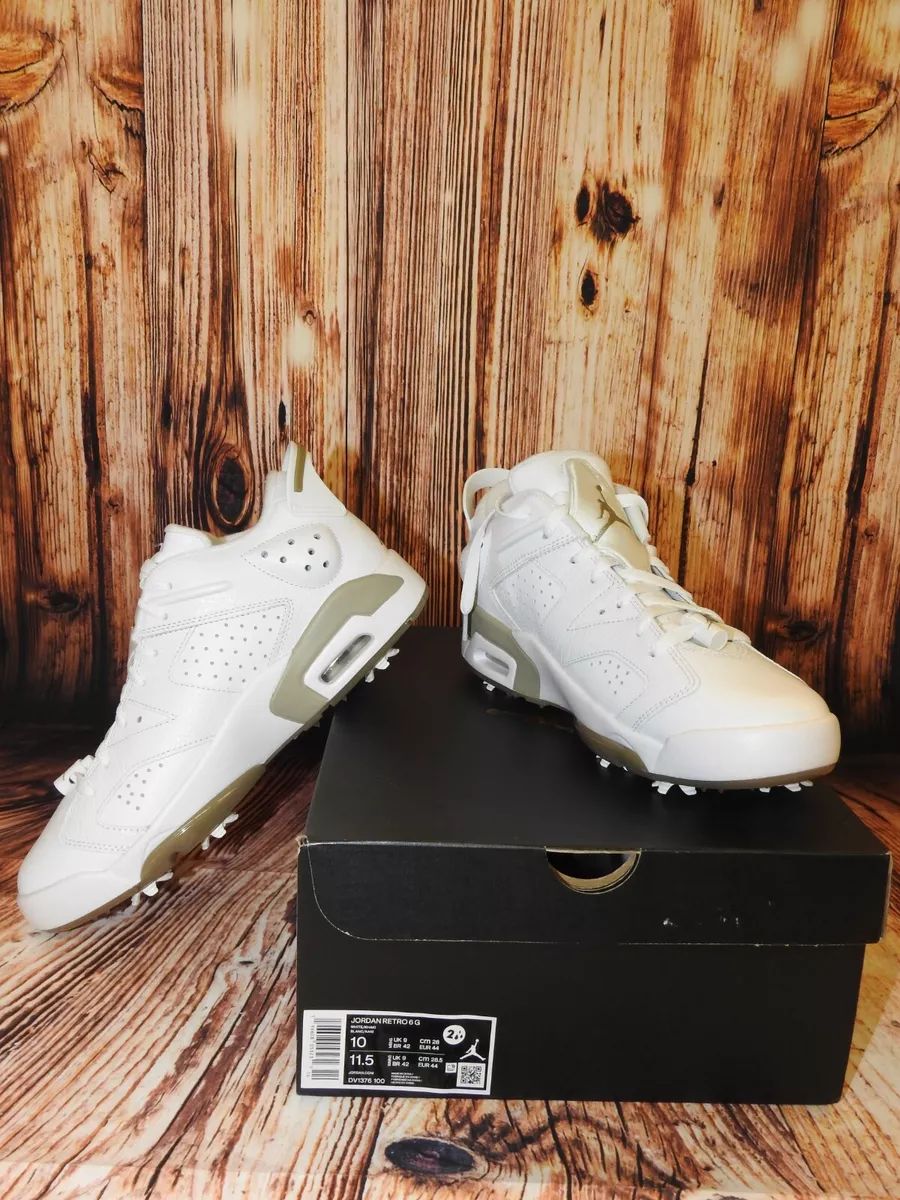 Nike Jordan Retro 6 G Golf Shoes Sneakers White/Khaki DV1376-100 Size 10 new Box