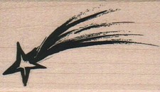 Falling Star 1 3/4 x 2 3/4" Rubber Stamp, Celestial Stamp, Star Stamp