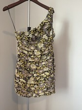 Zara One Shoulder Strap Floral Black Multi  Mini Dress Size Small NWT