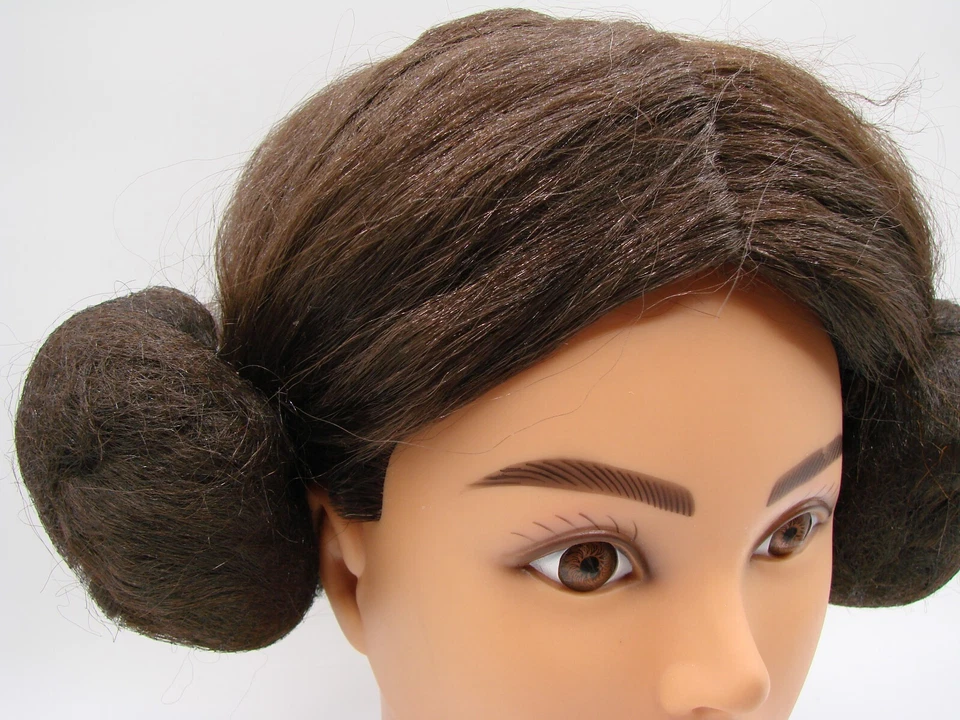 Princess Leia Wig Brown Adult Size Rubies Costume Star Wars #888610 Cosplay Film - Image 2 of 4