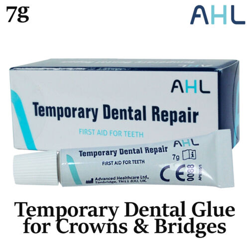 Ciment colle dentaire temporaire AHL pour couronnes et ponts - bricolage urgence 7 g - Photo 1 sur 3